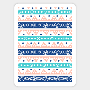 Tribal Coral Blue Teal Hand Drawn Sticker